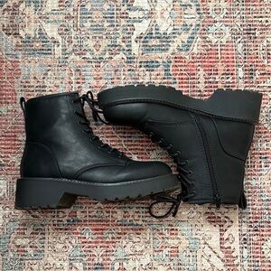 Madden Girl Black Combat Boots